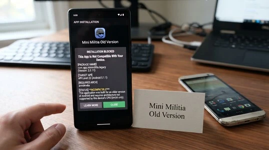 Mini Militia Old Versions compatibility issue on a modern Android 15 device